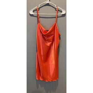 NWT Bebe Cowl Neck Slip Dress Orange Women's Size M